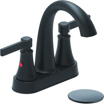 Matte Black 3 Holes Two Handle Bathroom Faucet